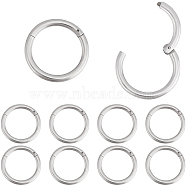 10Pcs 316L Stainless Steel Sleeper Earrings, Hoop Earrings, Hypoallergenic Earrings, Ring, for Women and Men, Stainless Steel Color, 10.5x1.2mm(EJEW-BBC0001-56C)