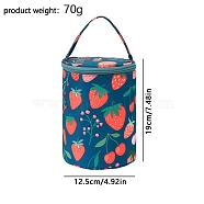 Polyester Portable Yarn Storage Organizer Bag, Crocheting & Knitting Supplies, Column with Strawberry Pattern, Teal, 125x190mm(PW-WGDF8FF-04)