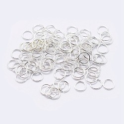 925 Sterling Silver Open Jump Rings, Round Rings, Silver, 7x0.9mm, Inner Diameter: 5mm, about 80pcs/10g(STER-F036-02S-0.9x7mm)