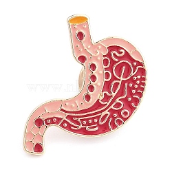 Body Organ Enamel Pins, Alloy Brooches for Backpack Clothes, Stomach, Red, 27.5x26.5mm(JEWB-D279-06G-02)