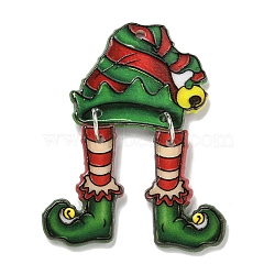 Christmas Acrylic Iron Pendants, Double-Sided Printed , Clothes, 52.5x30x2.5mm, Hole: 2mm(MACR-U005-11)