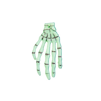 Glow in The Dark Plastic Hand Skeletons, Halloween Scary Decoration, Mischief Prop, Light Green, 75x40mm