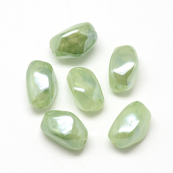 Imitation Jelly Acrylic Beads, Pearlized, Dark Sea Green, 21x16x15mm, Hole: 2mm, about 190pcs/500g