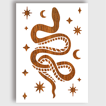 PET Hollow Out Drawing Painting Stencils, for DIY Scrapbook, Photo Album, Snake, 297x210mm