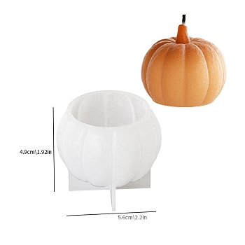 Halloween Pumpkin DIY Silicone Candle Molds, for Candle Making, White, 57x50mm