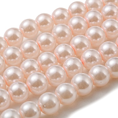 (Defective Closeout Sale: Fading) Baking Painted Pearlized Glass Pearl Round Bead Strands(HY-XCP0001-12)-2
