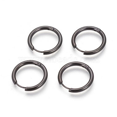 304 Stainless Steel Hoop Earrings(EJEW-P177-B-15)-2
