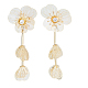 Fibloom 1 paire de boucles d'oreilles pendantes en alliage avec fleur et papillon(EJEW-FI0002-03)-1