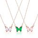 Anattasoul 3 Stück 3 Farben Acryl-Schmetterlings-Anhänger-Halsketten-Set(NJEW-AN0001-22)-1