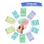 100Pcs 5 Styles Macaron Color Plastic Yin-yang Resealable Bags, Zip Top Bags, Self Seal Bags, Top Seal, Rectangle, Mixed Color, 10x5.9x0.15cm, Unilateral Thickness: 2 Mil(0.05mm)(OPP-YW0001-06D)