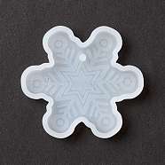 Christmas Theme DIY Snowflake Pendant Silicone Molds, Resin Casting Molds, for UV Resin & Epoxy Resin Jewelry Making, Wheat, 50x54x7mm, Hole: 3mm(DIY-K054-16)