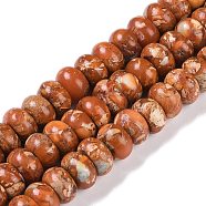 Dyed Synthetic Imperial Jasper Beads Strands, Rondelle, Chocolate, 10x6mm, Hole: 1.5mm, about 68pcs/strand, 15.75''(40cm)(G-P529-E01-A01)