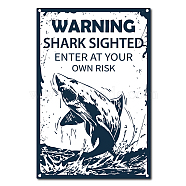 Vintage Metal Tin Sign, Wall Decor for Bars, Restaurants, Cafes Pubs, Shark Pattern, 30x20cm(AJEW-WH0157-085)