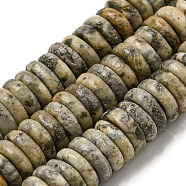 Natural Pyrite Beads Stands, Dyed, Rondelle, 8x2~2.5mm, Hole: 1.2mm, about 161pcs/strand, 15.71~15.83''(39.9~40.2cm)(G-B051-D03-01)