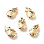 Brass Pendants, Long-Lasting Plated, Cadmium Free & Lead Free, Pineapple, Real 24K Gold Plated, 18x10x5mm, Hole: 1mm(KK-P213-01G)