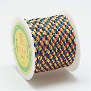 Braided Nylon Threads, Colorful, 3.5~4mm, about 18.59 yards(17m)/roll(NWIR-R044-583)