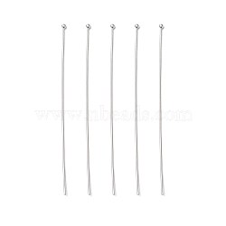 Brass Ball Head Pins, Silver Color Plated, Size: about 0.7mm thick(21 Gauge), 70mm long, about 130pcs/30g, Head: 1.8mm(X-RP0.7x70mm-S)