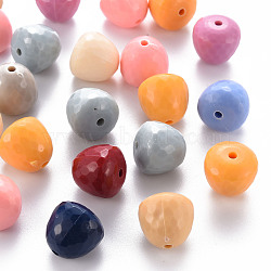 Opaque Acrylic Beads, Faceted, Teardrop, Mixed Color, 15x14.5mm, Hole: 2mm(X-MACR-S373-10A)