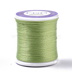 Nylon 66 Coated Beading Threads for Seed Beads, Light Green, 0.1mm, about 54.68 yards(50m)/roll(NWIR-R047-015)