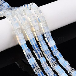 Opalite Beads Strands, Cube, 6~7x6~6.5x6~6.5mm, Hole: 1mm, about 60~61pcs/strand, 15~15.366''(38.1~39cm)(G-T139-6x6-04A)