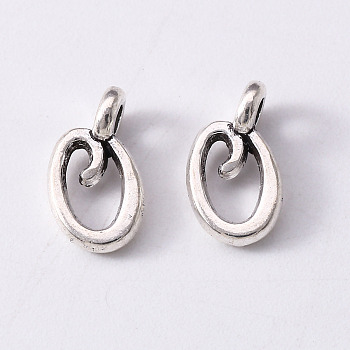 Tibetan Style Alloy Charms, Cadmium Free & Lead Free, Antique Silver, Letter.O, O: 11x6x1.5mm, Hole: 1.8mm