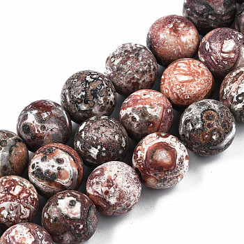 Natural Leopard Skin Jasper Round Beads Strands, 12.5mm, Hole: 1.5mm, about 30pcs/strand, 15.1 inch