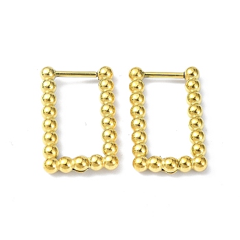 Real 18K Gold Plated 316 Stainless Steel Hoop Earrings, Rectangle, 18x3mm