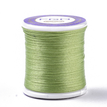 Nylon 66 Coated Beading Threads for Seed Beads, Light Green, 0.1mm, about 54.68 yards(50m)/roll