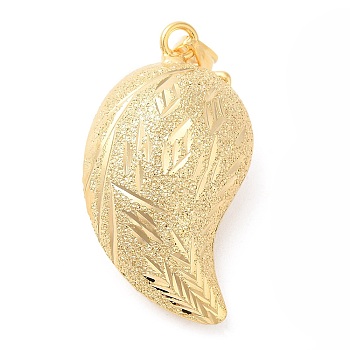 Brass Pendants, Cadmium Free & Lead Free, Horn Charm, Real 24K Gold Plated, 37x14x20.5mm, Hole: 7X4.5mm