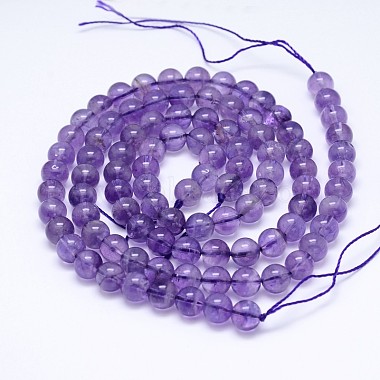 Natural Amethyst Round Bead Strands(G-M212-8mm-02A)-2