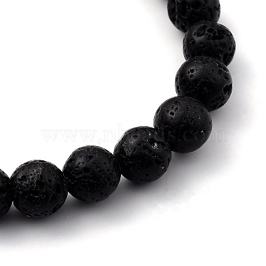 Men's Natural Howlite & Lava Rock Stretch Beaded Bracelets Sets(X-BJEW-JB05429)-7