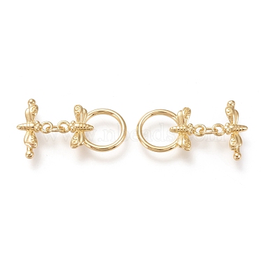 Real 18K Gold Plated Butterfly Brass Toggle Clasps