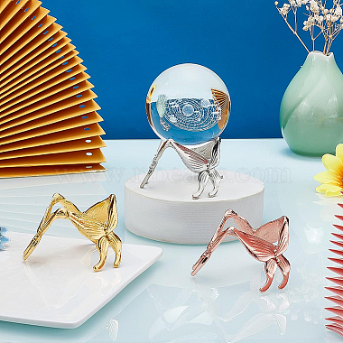 3Pcs 3 Colors Butterfly Crystal Ball Display Stand Alloy Metal Base(ODIS-BC0001-11)-5