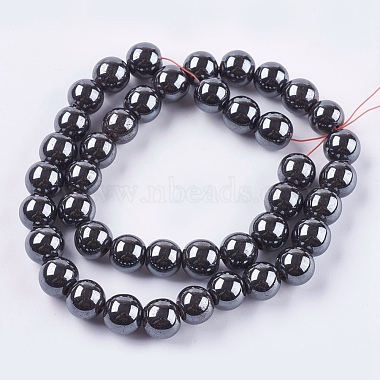 Non-magnetic Synthetic Hematite Bead Strands(X-G-R193-19-10mm)-2