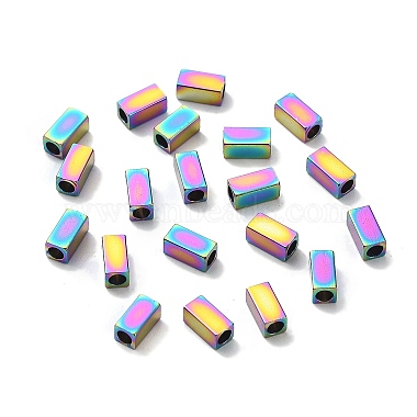 Rainbow Color Cuboid 304 Stainless Steel Beads