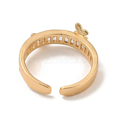 Brass with Cubic Zirconia Open Cuff Rings(RJEW-B052-04G-02)-3