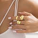 3Pcs Alloy Open Cuff Rings Kit for Women(RJEW-K260-04G)-1