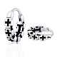 316 Stainless Steel Cross Hoop Earrings for Men Women(EJEW-SZ0001-97)-1