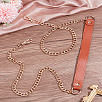 1Pc Imitation Leather Crossbody Long Purse Straps, Pressure Relieve Bag Strap, with Iron Chain & Swivel Clasp, Sienna, 102cm(FIND-LP0004-54A)