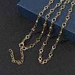 304 Stainless Steel Ring Link Chain Necklaces, Ion Plating(IP), Golden, 17.80 inch(45.2cm)(SA-CBA2696-02G)
