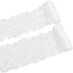 4 Yards 2 Styles Milk Fiber Lace Trim Ribbon, Clothes Accessories, White, 5-1/2~5-3/4 inch(141~147mm), 2 yards/style(OCOR-CY0001-08B)