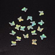 Glass Charms, Butterfly, Colorful, 9.5x11x3.5mm, Hole: 1.2mm(GLAA-CJC0008-01)