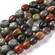 Natural Ocean Jasper Beads Strands, Nuggets, Tumbled Stone, 7~12x6~8x5~7mm, Hole: 1mm, about 43~44pcs/strand, 15.47~15.63''(39.3~39.7cm)(G-G146-A12-01)