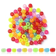 Plastic Beads, Luminous Beads, Rondelle, Mixed Color, 9x6mm, Hole: 3.5mm(KY-YW0001-34)