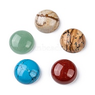 Natural Gemstone Cabochons, Half Round/Dome, Mixed Stone, 15x5~7mm(G-H1596-FR-15mm-M)