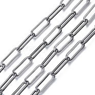 Unwelded Iron Paperclip Chains, Drawn Elongated Cable Chains, with Spool, Flat Oval, Gunmetal, 22x7x1.4mm, about 32.8 Feet(10m)/roll(CH-S125-12A-01)