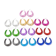 Teardrop Acrylic Stud Earrings, Half Hoop Earrings with 316 Surgical Stainless Steel Pins, Mixed Color, 34x6.5mm(EJEW-P251-25)