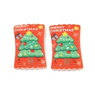 Christmas Theme Opaque Resin Decoden Cabochons, Snack Candy Bags, Christmas Tree, 26.5x18x5mm(CRES-B022-03A)