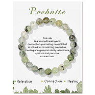 Natural Prehnite Beaded Stretch Bracelets, Round, 7-1/2x1/4 inch(19x0.8cm)(PW-WG7FE75-12)