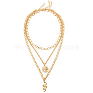 Coin Snake Pendant Chunky Triple Layered Necklace with Creative Design and High-end Feel(ST5523214)